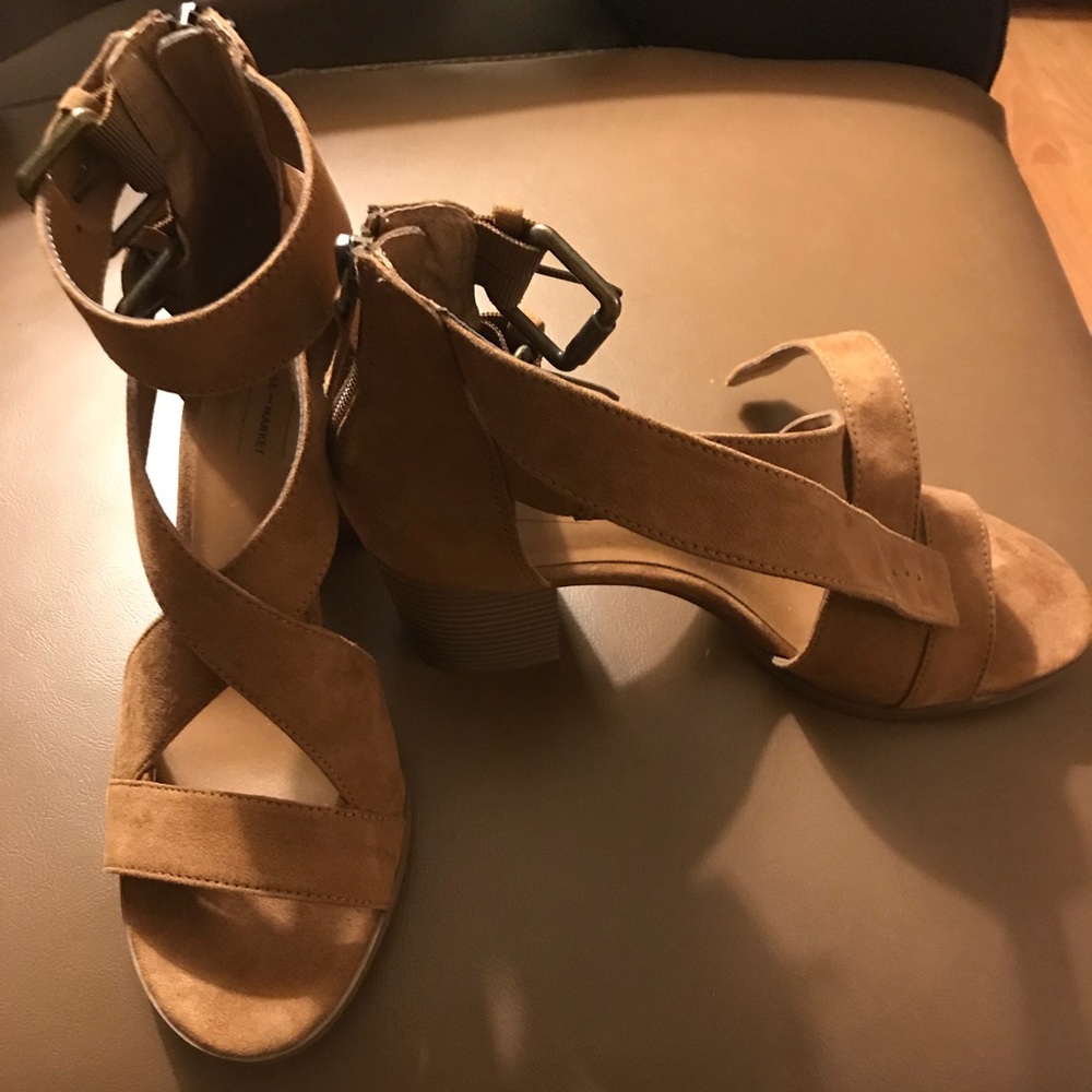 Cognac Faux Suede shoes-7.5 size